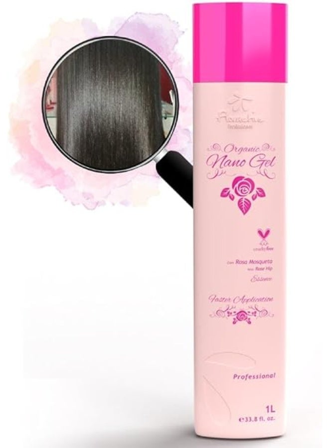 فلوراكتيف جل بروتين نانو عضوي من فلوراكتيف 1000 مل - علاج طبيعي لفرد وترطيب الشعر، خلاصة ثمر الورد، علاج للشعر - Image 1